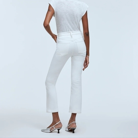 Madewell Kick Out Crop Jeans in Pure White size 32 NWT NI961 - Picture 4 of 14